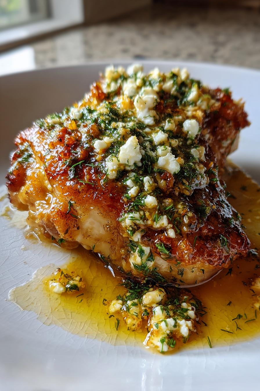 backerhahnchen mit knusprigem feta vinaigrette geniesen - detail 1