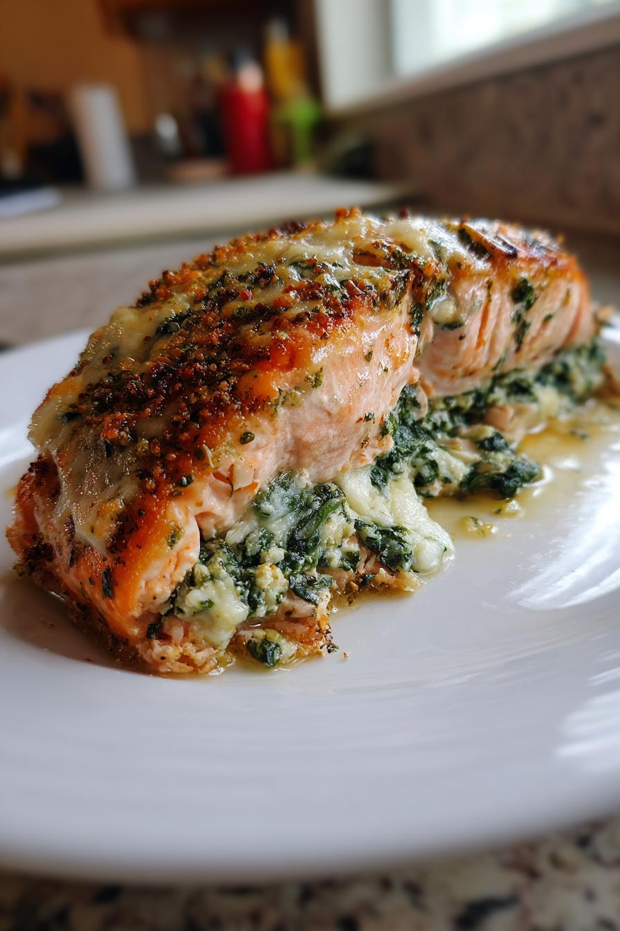 schwarzer lachs mit spinat und parmesan gefullt begeistert - detail 1